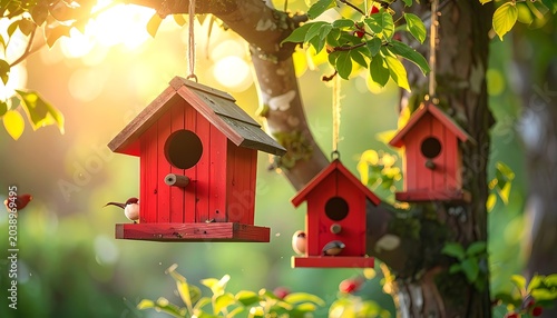 Cozy bird homes outdoors