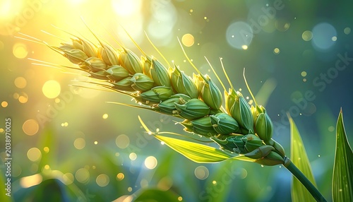 Golden sunrise on wheat
