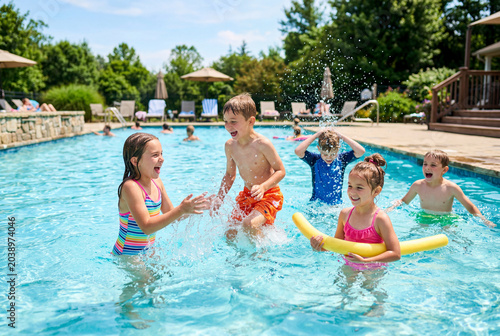 children in pool