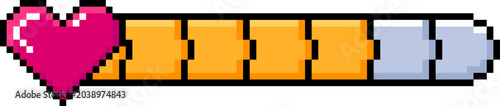 Pixel Art 8bit Arcade UI Buttons Heart Health Status Game Asset Element 