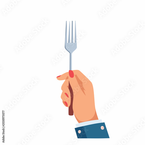 Woman's Hand Holding a Fork