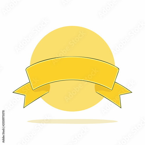 Yellow Ribbon Banner with Circle Background