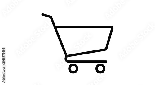 Konstfotografi Shopping cart silhouette on transparent background high quality