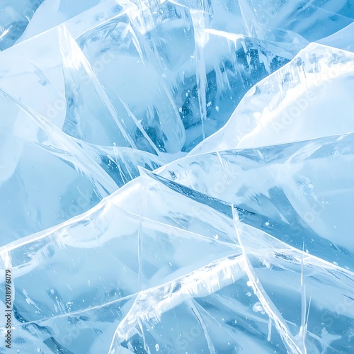 Fractured frozen surface