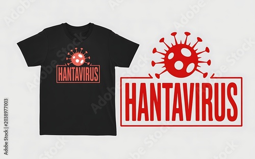 Hantavirus Virus Warning Educational T-Shirt Design