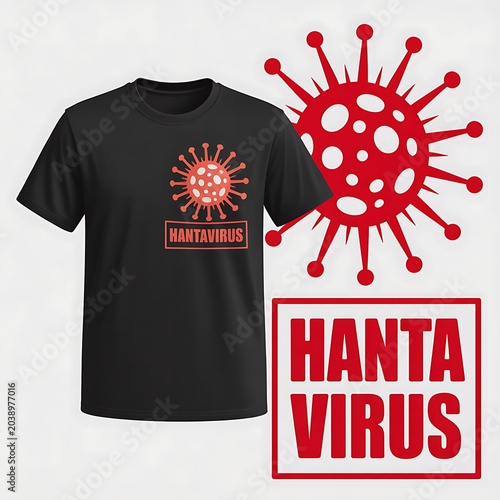 Hantavirus Virus Warning Educational T-Shirt Design