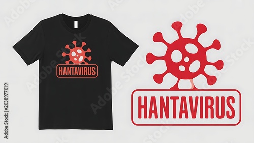 Hantavirus Virus Warning Educational T-Shirt Design