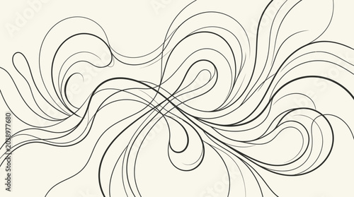 Elegant Swirls and Flourishes Abstract Line Art