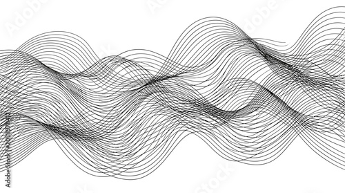 Abstract Sound Waveform Line Art