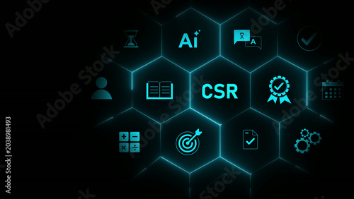 Foto CSR – Corporate Social Responsibility concept and optical lager light background