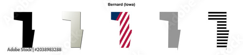 Photos Bernard (Iowa) blank outline map set