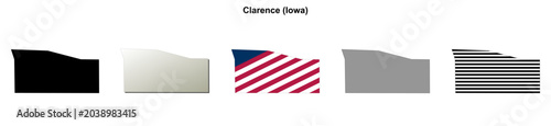 Fotografie Clarence (Iowa) blank outline map set