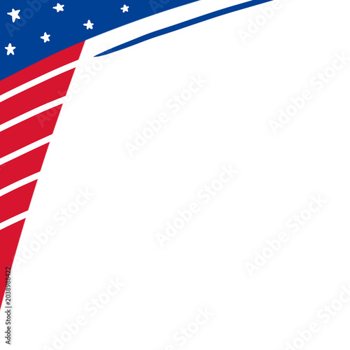 Minimalist USA Flag Top Left Corner Border Template