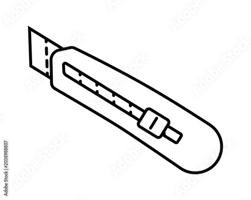 Bild auf Leinwand A clean, minimalist illustration of a craft knife, perfect for design projects needing a cutting tool icon
