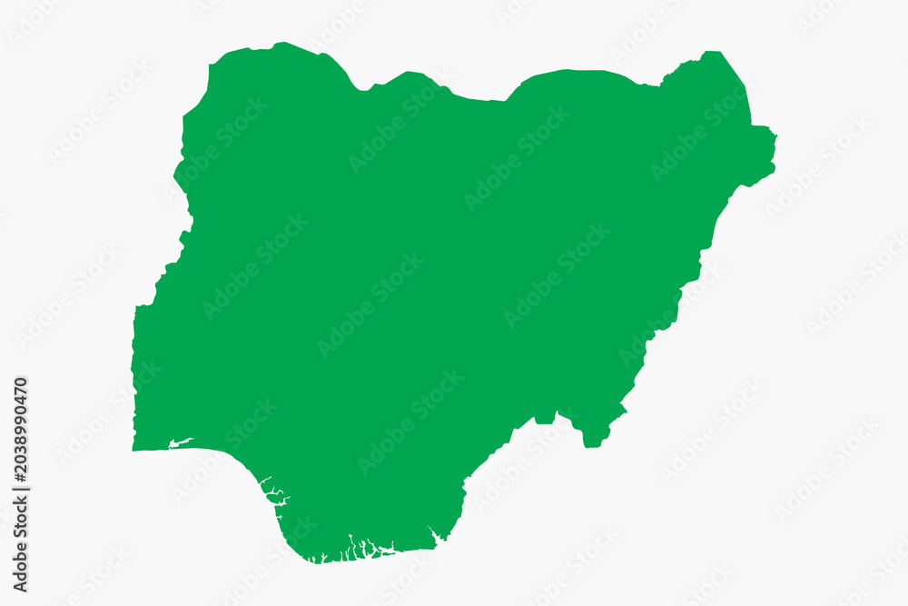 Fototapeta premium Vector graphic artwork suitable for print and web containing flat detailed map of NIGERIA