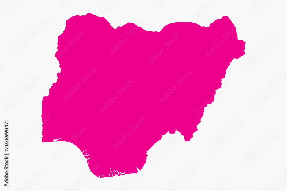 Obraz premium Vector graphic artwork suitable for print and web containing flat detailed map of NIGERIA