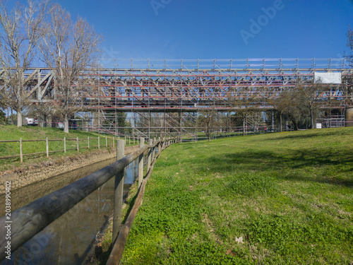 Iron Bridge, former railway bridge, Merida, Spain