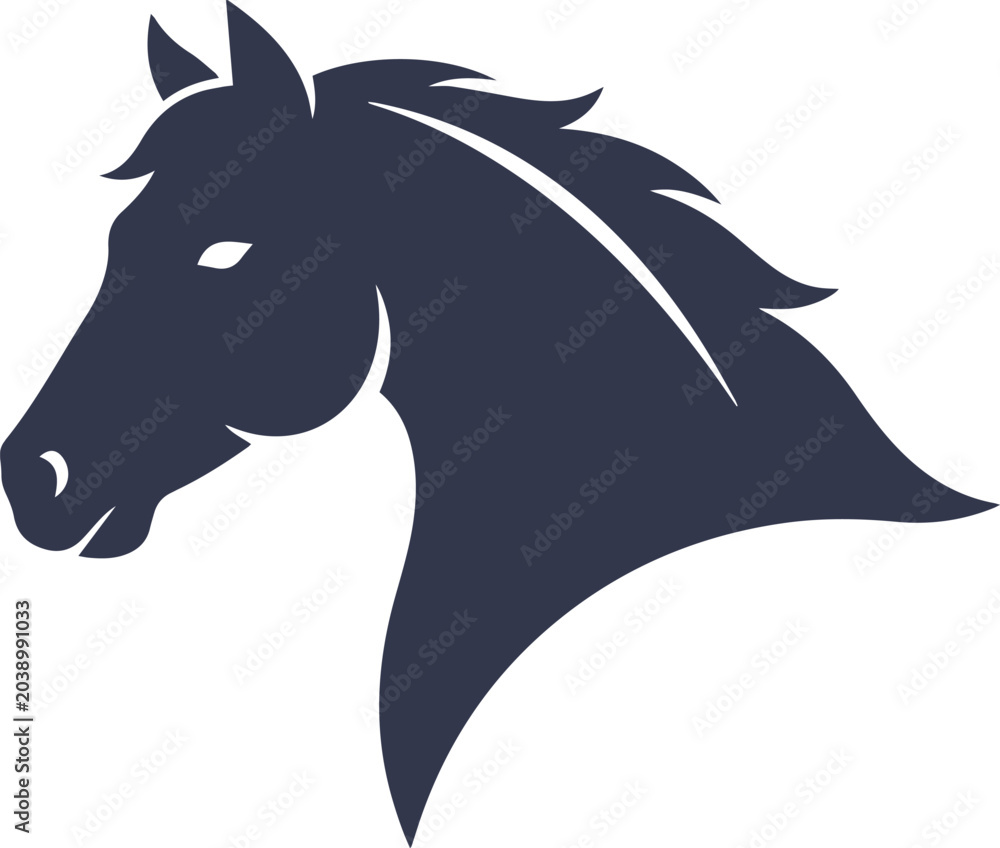 Fototapeta premium Horse head profile element style icon