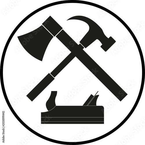 Werkzeuge, Tischler, Schreiner, Logo, Icon, Aufkleber