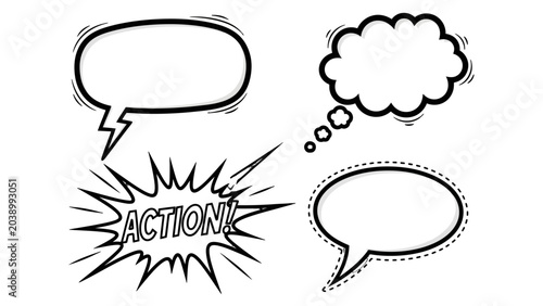 Foto comic speech bubbles for dialogue.