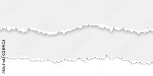 White paper strip with torn edge PNG isolated on transparent background featuring soft shadow and realistic texture for creative design compositions