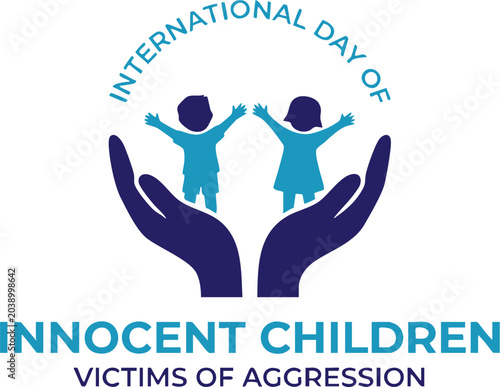 Foto International day innocent child victims aggression awareness illustration with