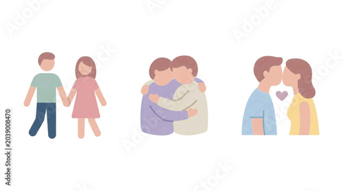 Minimalist Couple Love Icons Collection