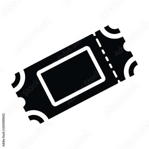 Foto Black ticket stub icon with white outline