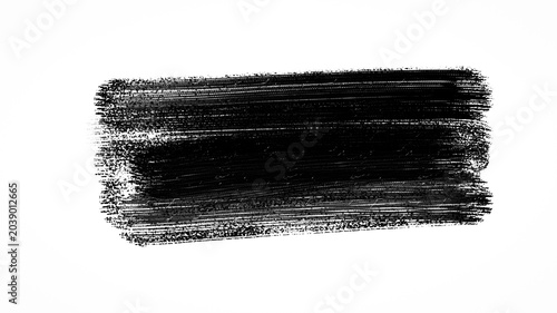 Black Dry Brush Stroke Texture Isolated on White Background for Modern Grunge Graphic Design