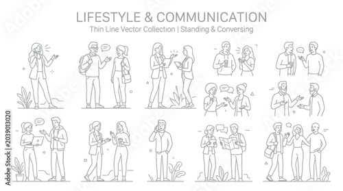 People communicating and using mobile phones in various social settings.