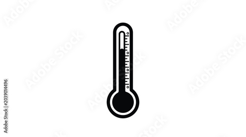 Thermometer Icon Black Silhouette On White Background