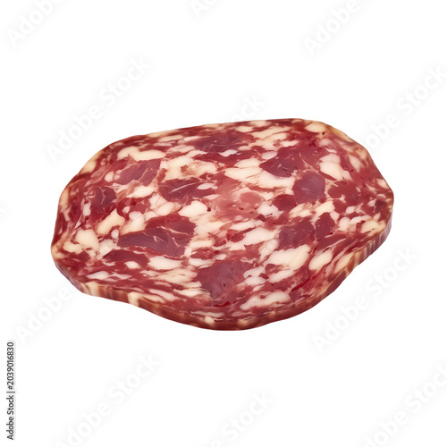Slice of Salami with Marbled Fat