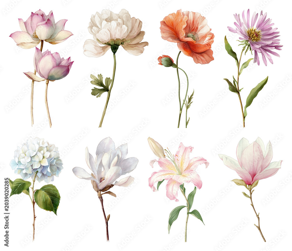 Obraz premium PNG Elegant botanical floral illustration on transparent background