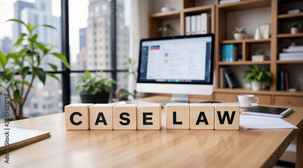 Fototapeta premium Case law research for legal precedent and litigation support helps attorneys analyze court decision, statute interpretation and judicial ruling evidence for stronger dispute preparation and appeal