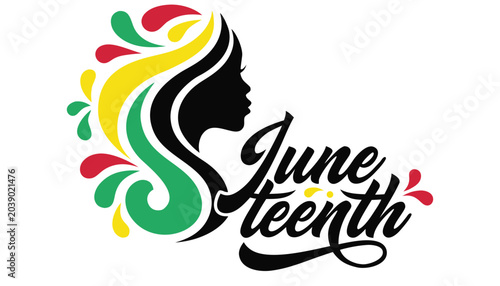 Foto Juneteenth celebration graphic featuring a silhouette of an African woman