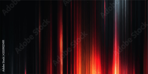 Tableau sur toile abstract vertical light streaks of red and orange glow with energy against a dark, moody background, creating a sense of drama and movement