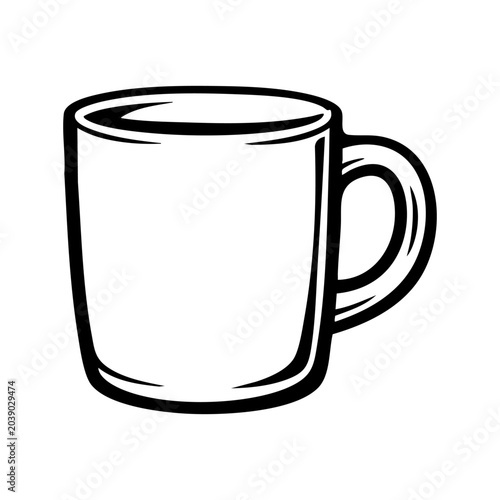 Ceramic coffee mug with handle and clean proportions