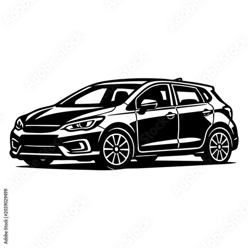 Compact city hatchback with clean modern design vector