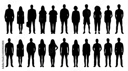Photos Group of people walking together in a line isolated on transparent background, V