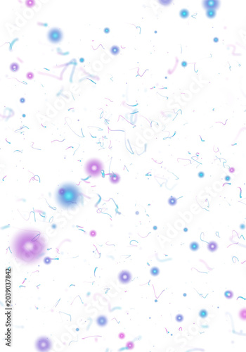 Colorful neon confetti and glowing party streamers isolated on transparent background festive celebration overlay