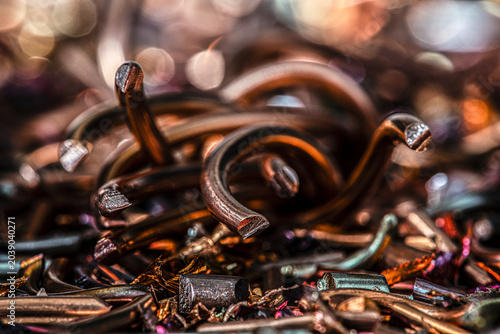 Copper wire and copper cuttings used as raw material for non-ferrous metal recycling and secondary resource processing