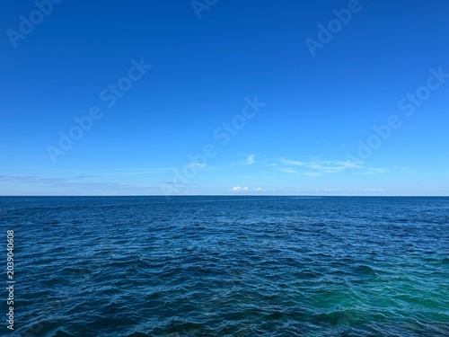 Photography Open sea and clear blue sky.