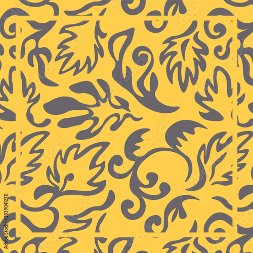 Print for kerchief, bandana, scarf, handkerchief, shawl, neck scarf. Squared pattern with ornament for fabric, textile, silk products. Paisley vector with abstract flowers. Floral folk tracery.