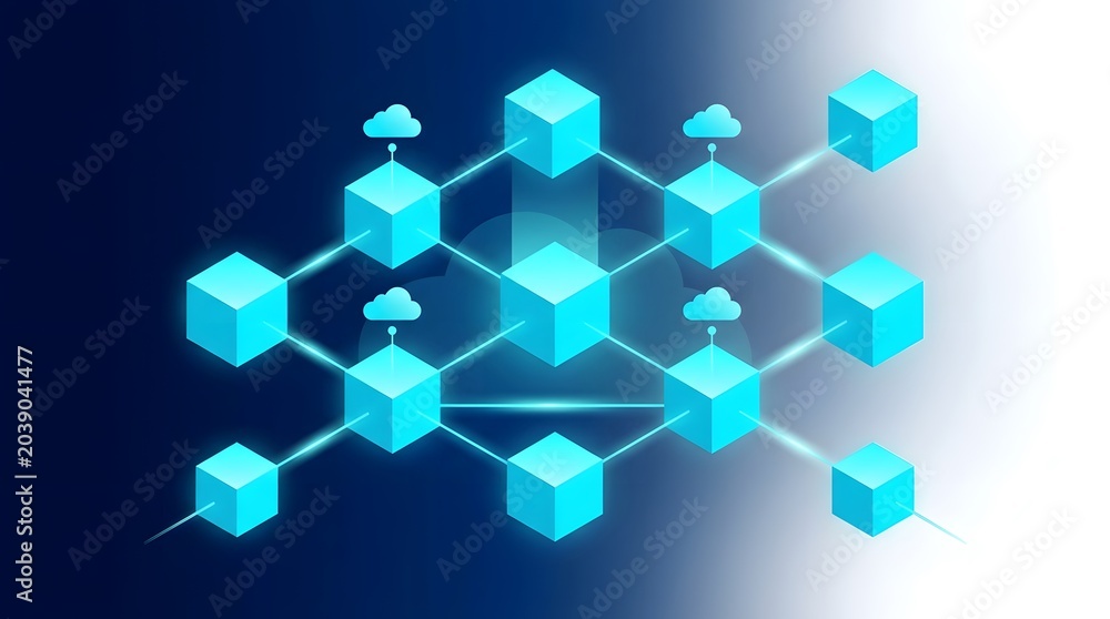 Obraz premium Glowing Molecular Structure Network in Dark Futuristic Sci-Fi Background