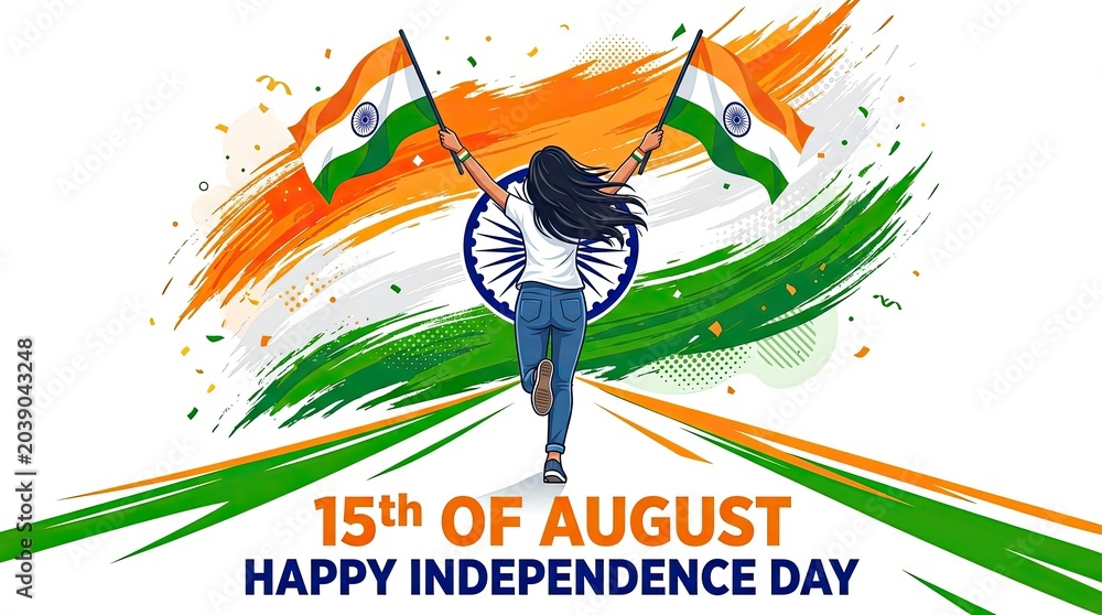 Fototapeta premium Celebrating india's independence day on august 15th with patriotism and joy