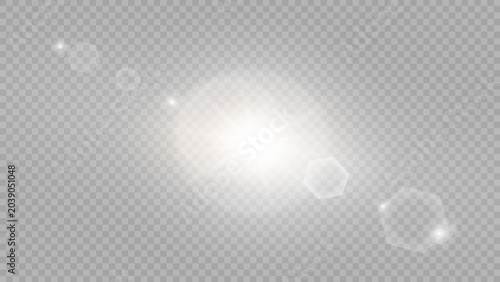 Vector transparent sunlight special lens flare light effect. Stock royalty free vector illustration. 