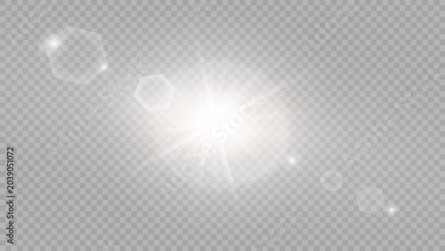 Vector transparent sunlight special lens flare light effect. Stock royalty free vector illustration. 