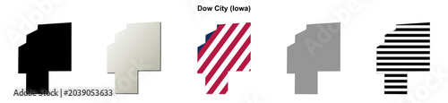 Photos Dow City (Iowa) blank outline map set