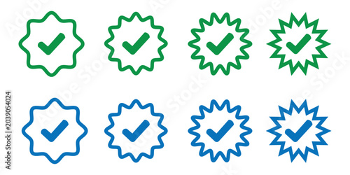 Foto Verified badge icon tick symbol vector approved check mark icon
