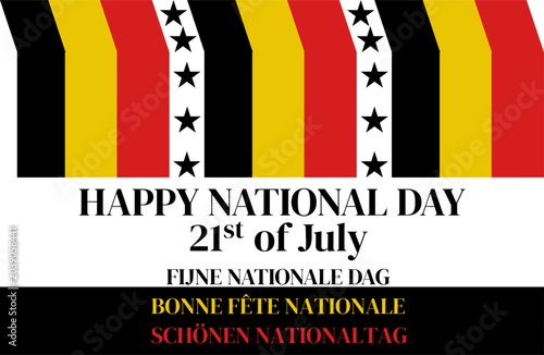 Fotografi Happy National Day 21st of July Belgium Banner Vector